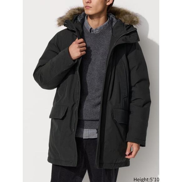 Uniqlo Ultra Warm Hybrid Down Coat in Black - Picture 1 of 14